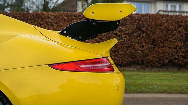 RUF RTR Car: Spoiler View of Narrow Body, Yellow Colour