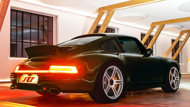 RUF SCR Car: Gallery Showing Rear Angle View with Lights On